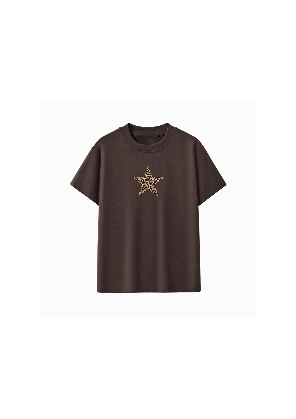 Brown Cheetah Star Baby Tee