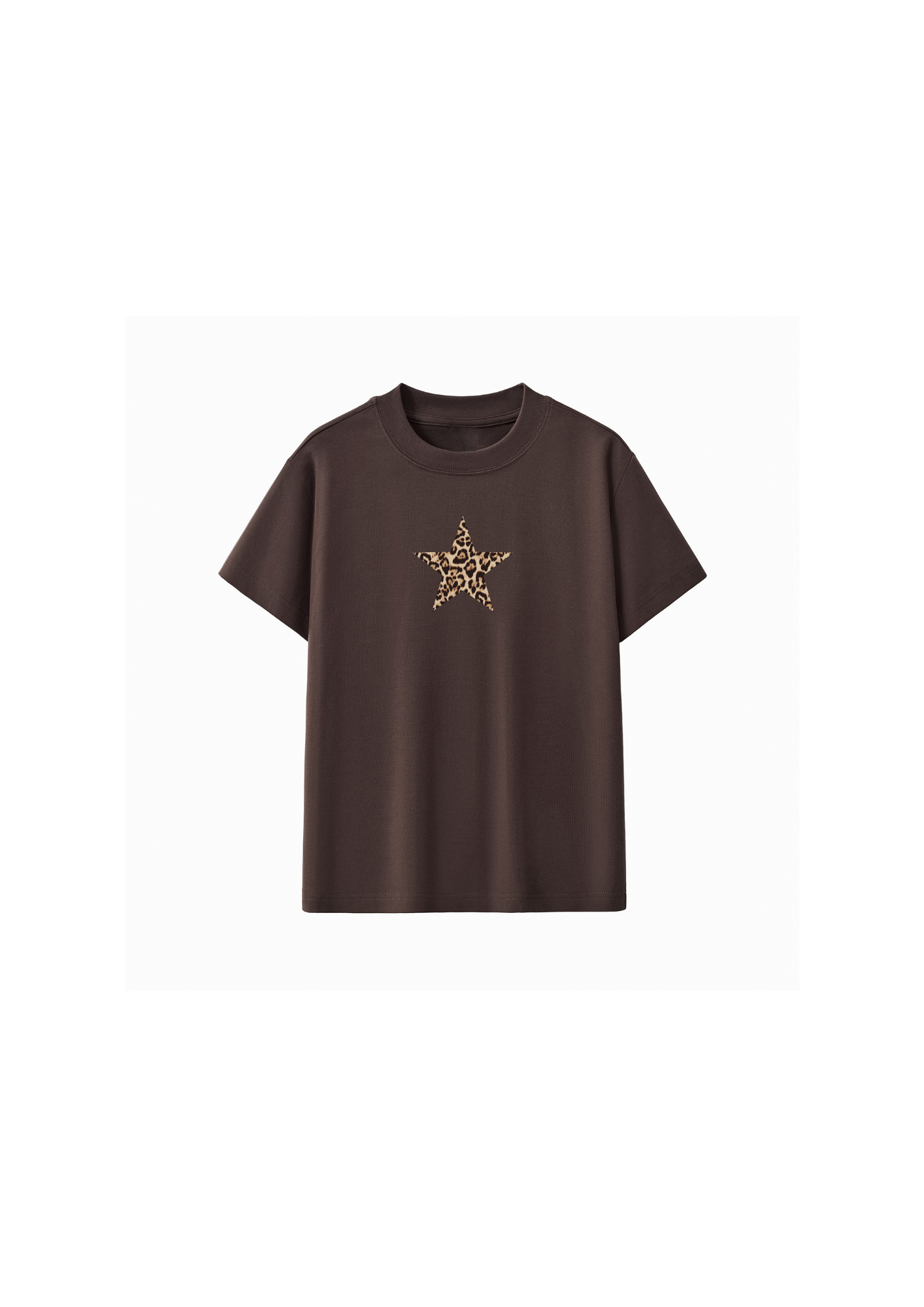 Brown Cheetah Star Baby Tee